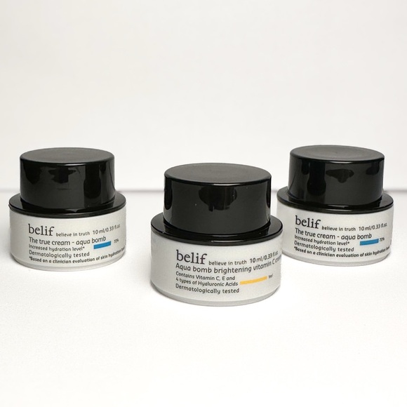 🆕3 pc BELIF Aqua Bomb Brightening Vitamin C Cream, The True Cream Deluxe Samples - Picture 1 of 3